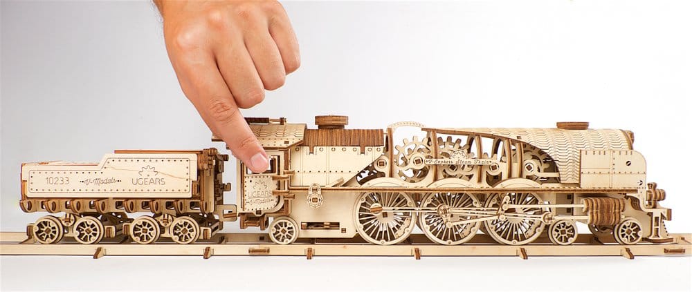 Ugears maquette en bois Train à vapeur V-Express avec tender