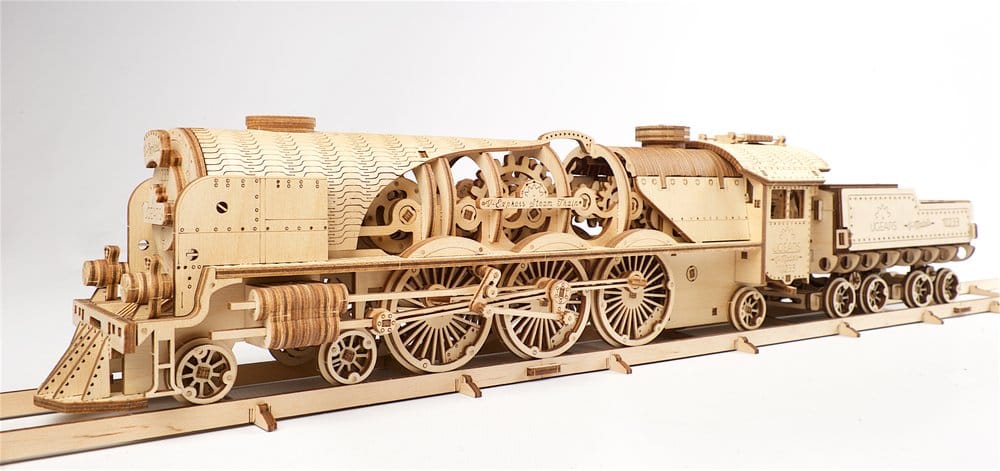 Ugears maquette en bois Train à vapeur V-Express avec tender