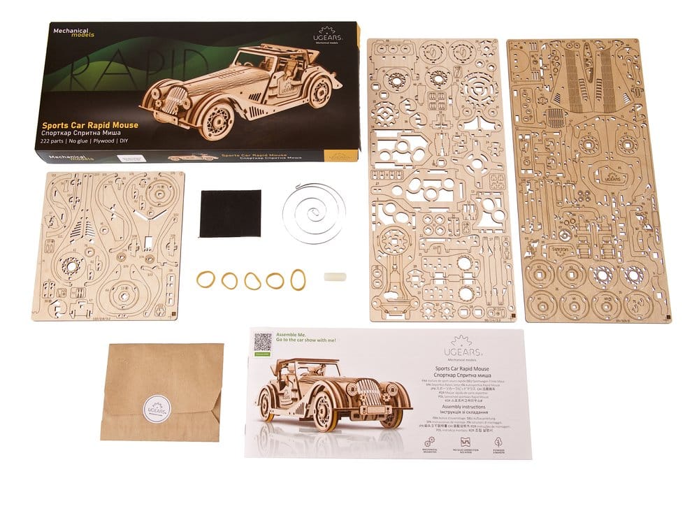 Ugears maquette en bois Voiture de sport souris rapide