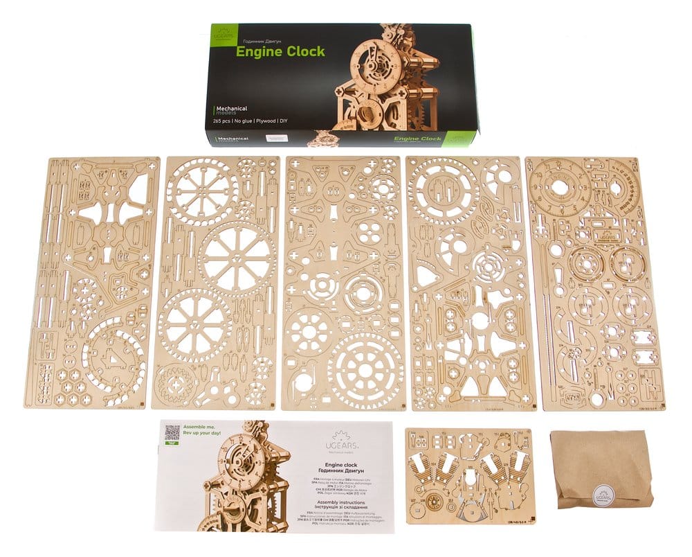 Ugears puzzle en bois 3D Horloge à moteur