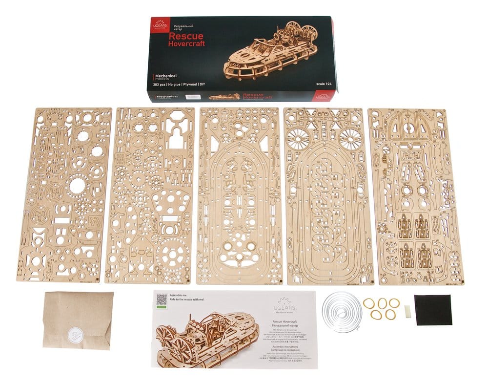 Ugears puzzle en bois 3D Aéroglisseur de Sauvetage