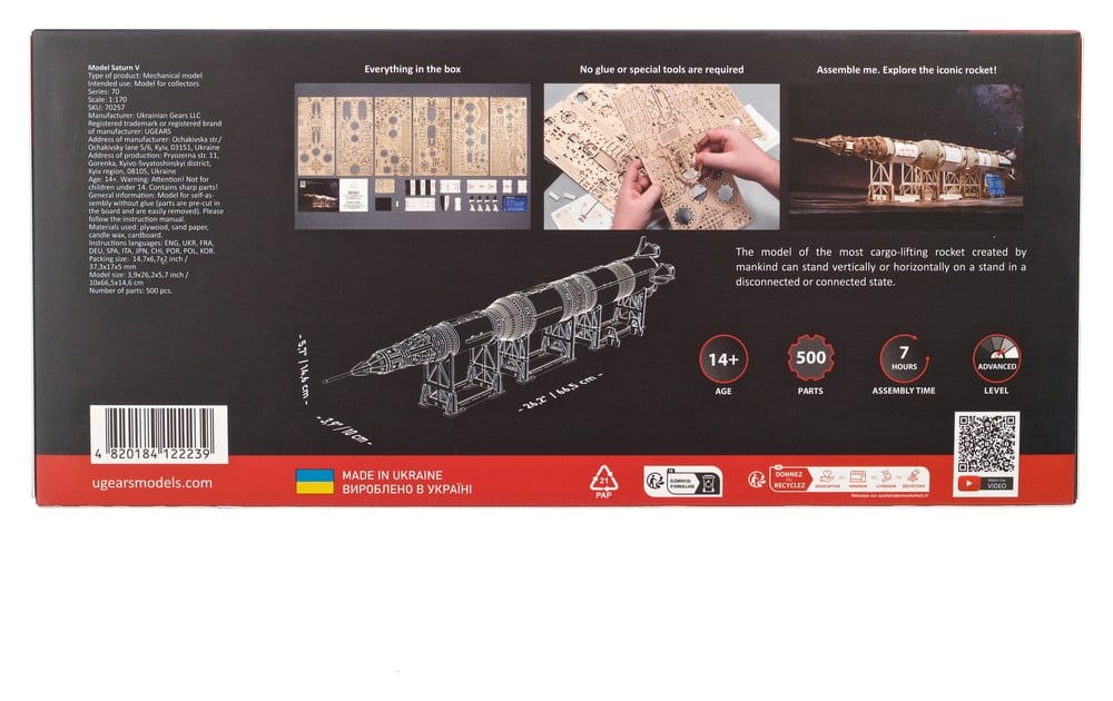 NASA puzzle en bois 3D Saturn V