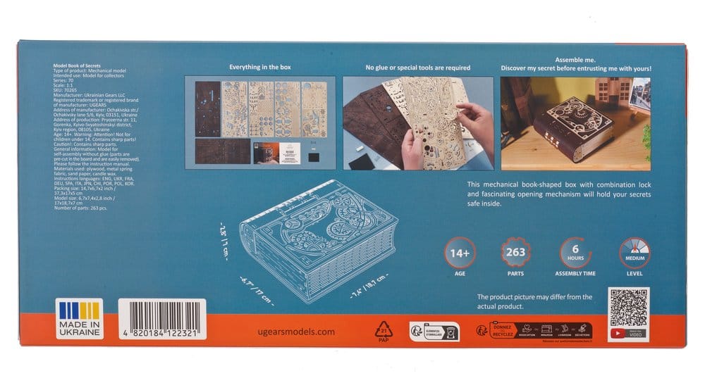 Ugears puzzle en bois 3D Livre des secrets