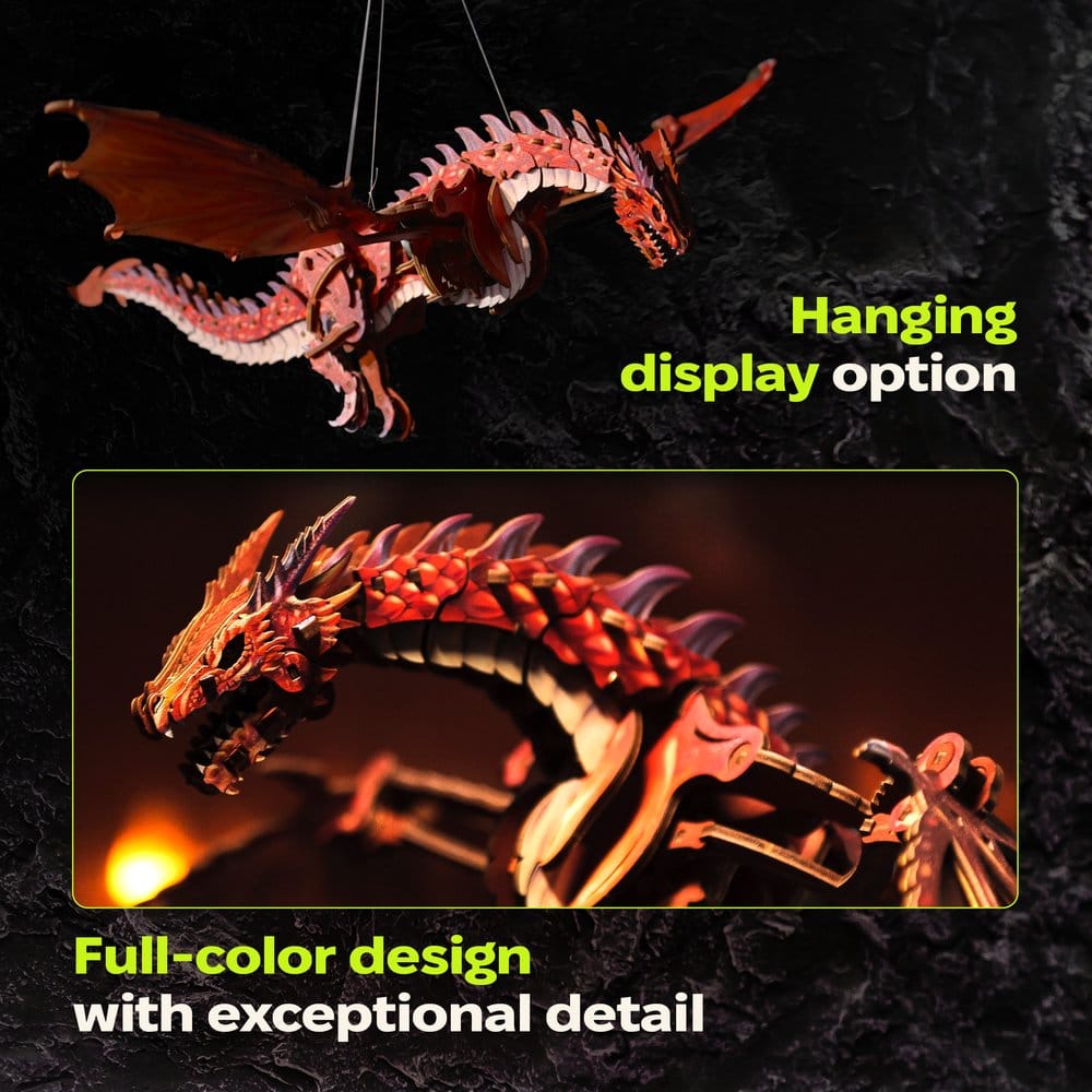 Ugears maquette en bois 3D Firestorm Dragon 43 cm