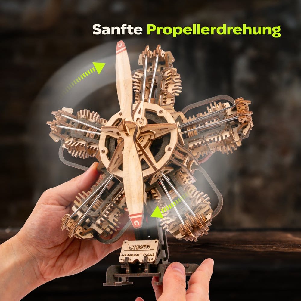 Ugears 3D maquette en bois R-5 Moteur d'avion 25 cm