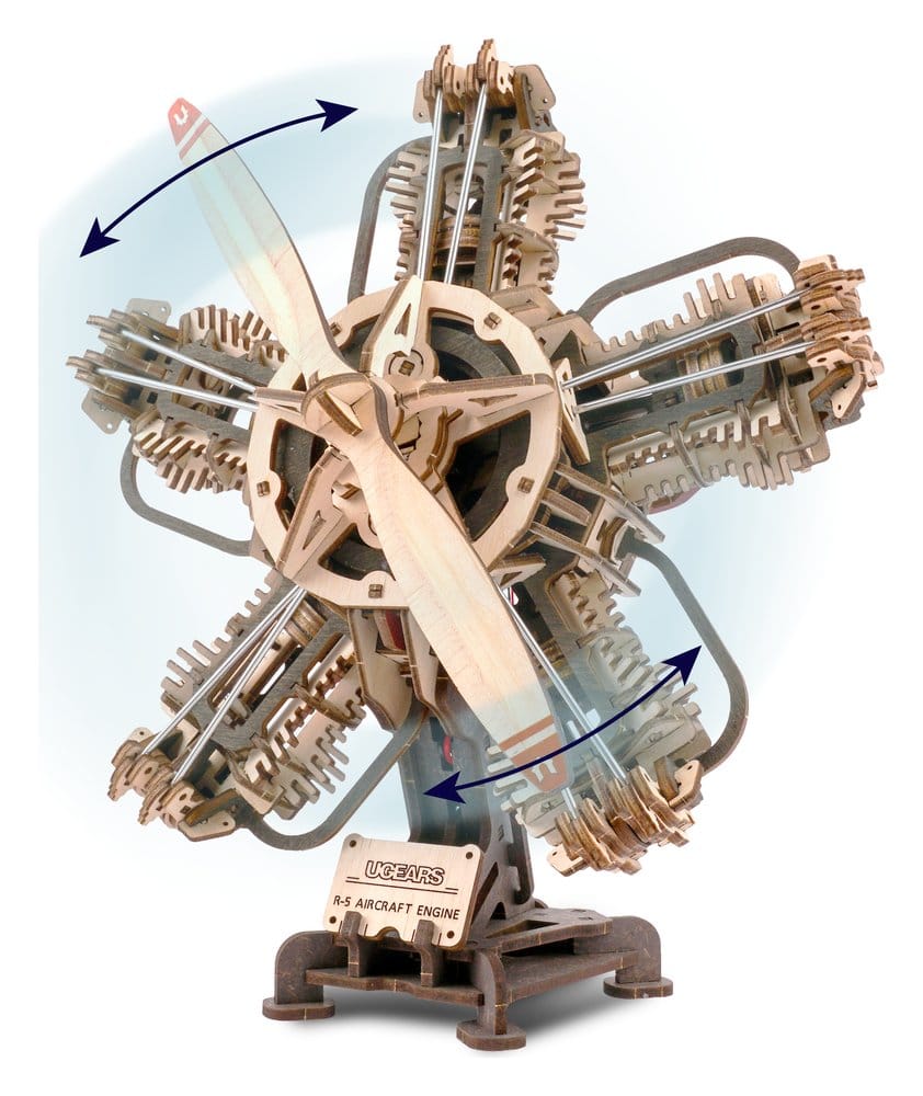 Ugears 3D maquette en bois R-5 Moteur d'avion 25 cm