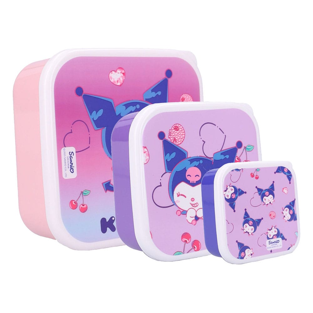 Sanrio pack 3 boîtes à goûter Kuromi Fresh Bites