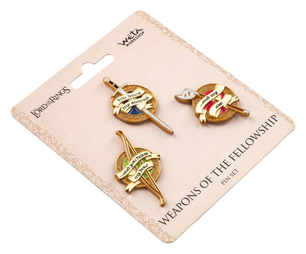 Le Seigneur des Anneaux Trilogie Set de pin's Weapons of the Fellowship
