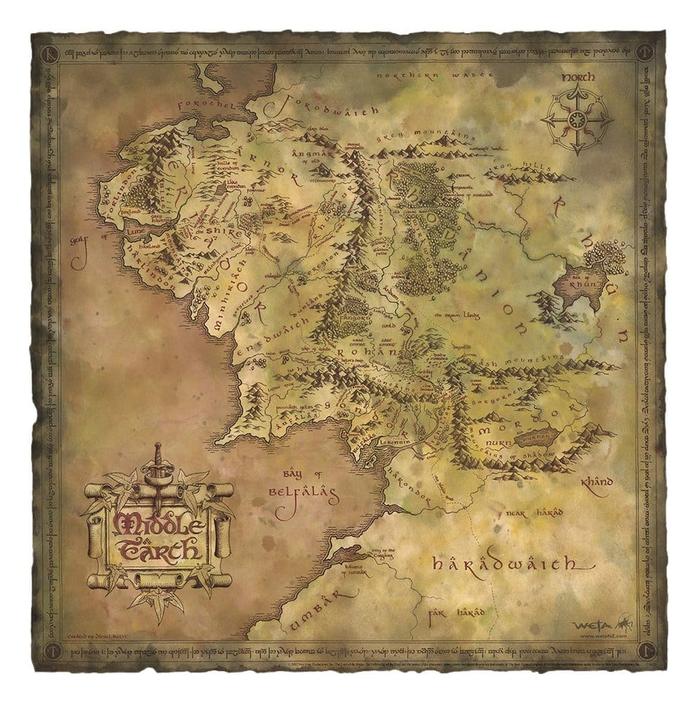 Le Seigneur des Anneaux impression Art Print Parchment Map of Middle-earth 59 x 30 cm