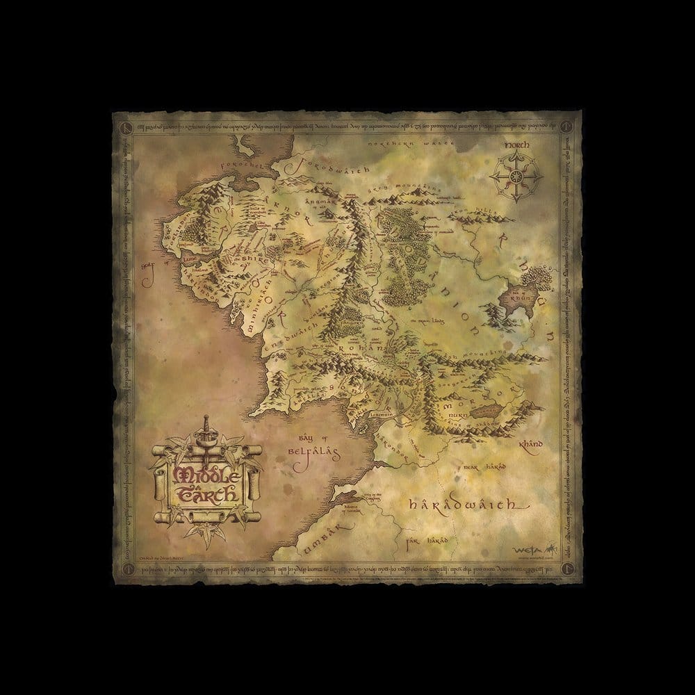 Le Seigneur des Anneaux impression Art Print Parchment Map of Middle-earth 59 x 30 cm
