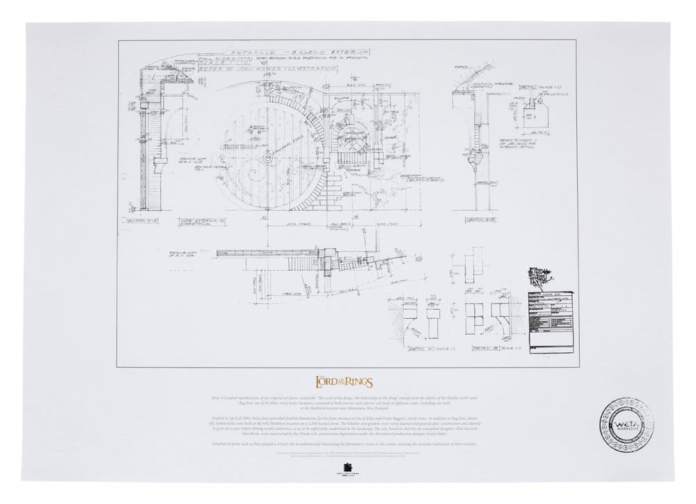 Le Seigneur des Anneaux plan de construction Art Print The Grey Havens 59 x 42 cm