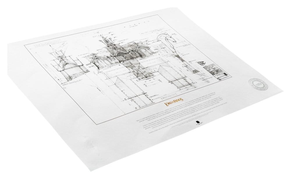 Le Seigneur des Anneaux plan de construction Art Print The Stable of Edoras 59 x 42 cm