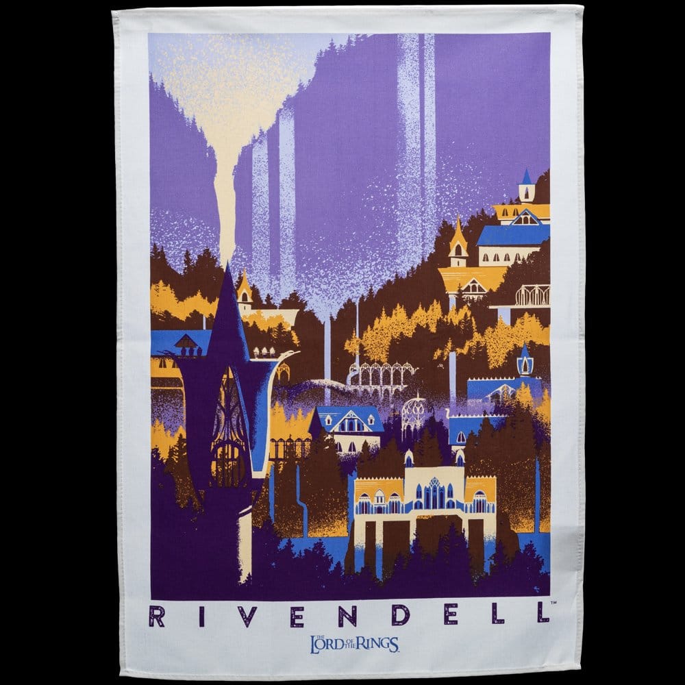 Le Seigneur des Anneaux set de 2 torchons Rivendell & Hobbiton 70 cm