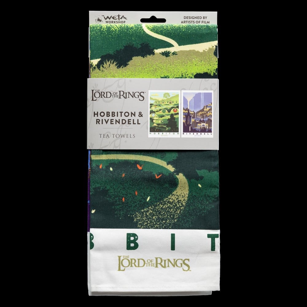 Le Seigneur des Anneaux set de 2 torchons Rivendell & Hobbiton 70 cm
