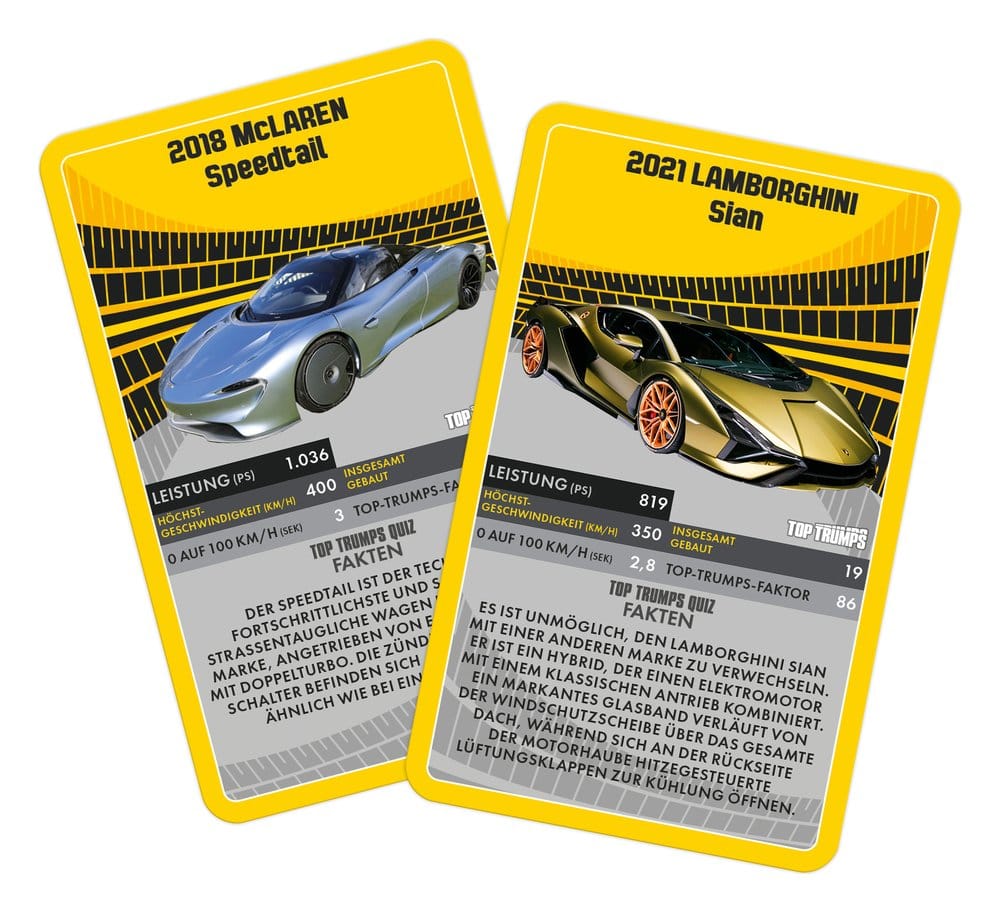 Super Cars jeu de cartes Top Trumps *ALLEMAND*