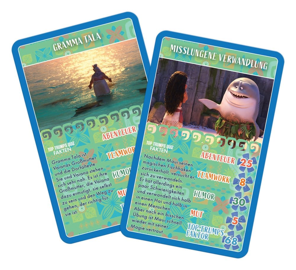 Vaiana, la Légende du bout du monde jeu de cartes Top Trumps *ALLEMAND*