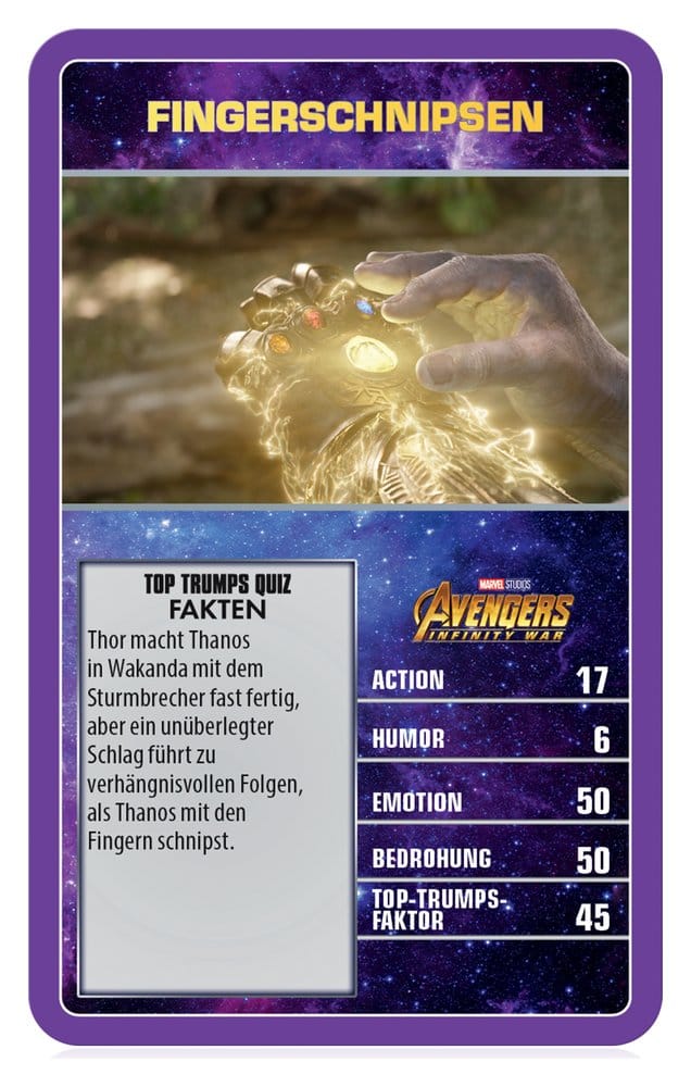Marvel jeu de cartes Top Trumps Collectables *ALLEMAND*