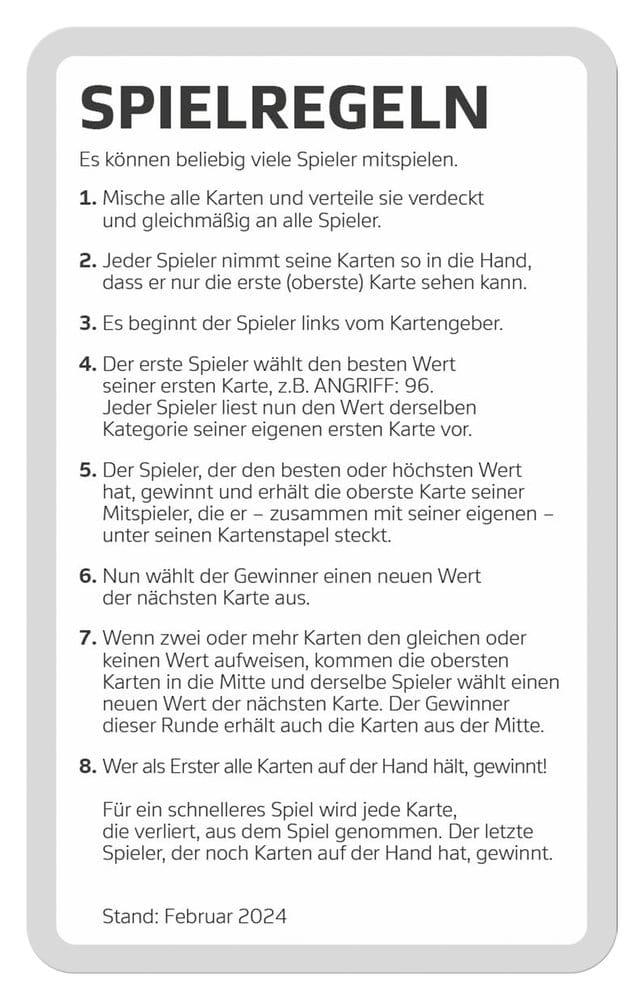 Bundesliga 2 Edition jeu de cartes Top Trumps Collectables *ALLEMAND*