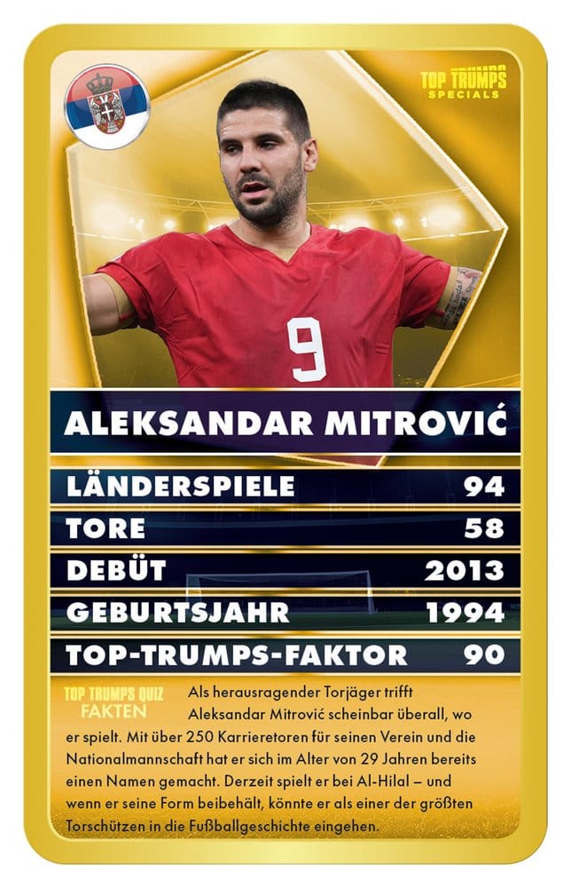 World Football Stars 6 jeu de cartes Top Trumps *ALLEMAND*