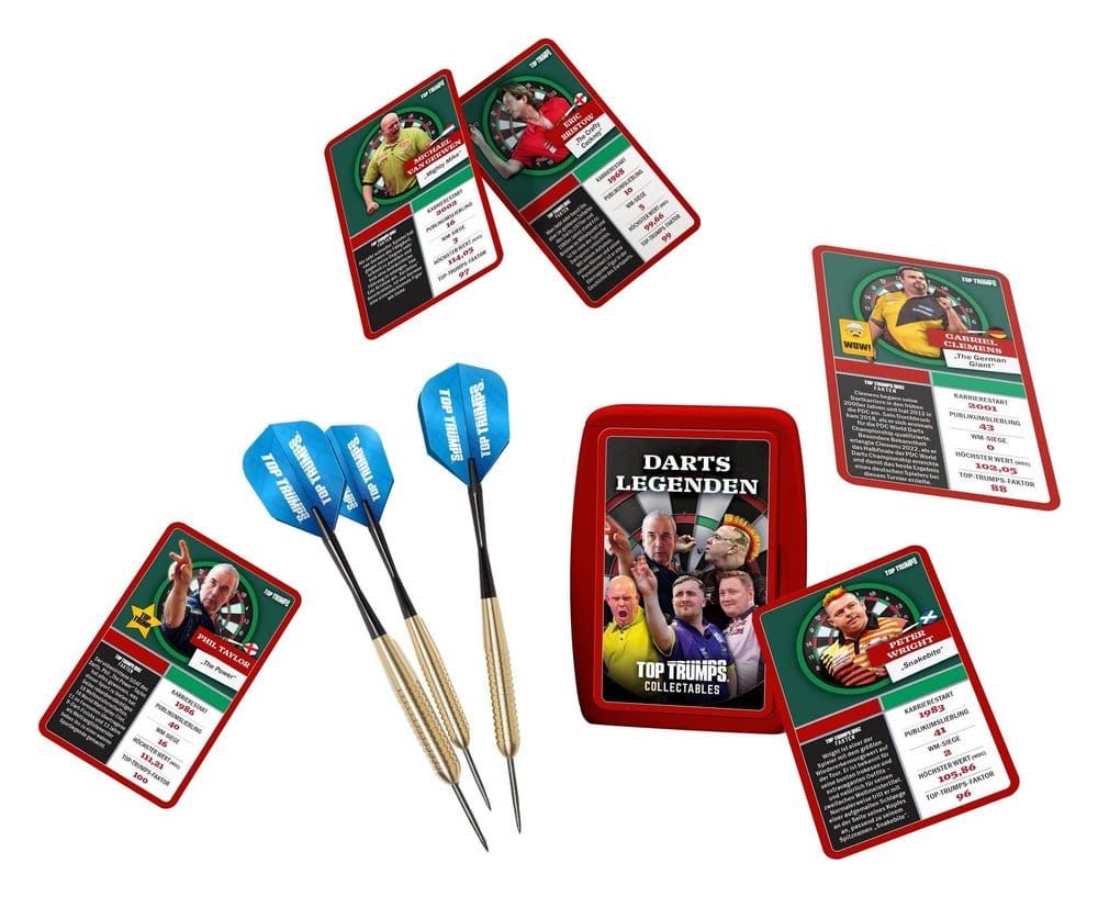 Darts Top Trumps Coffret cadeau avec fléchettes *ALLEMAND*