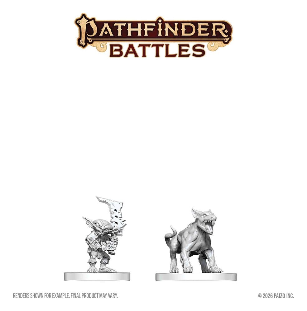 Pathfinder Battles Deep Cuts miniature à peindre Goblin Commando & Goblin Dog 13 cm