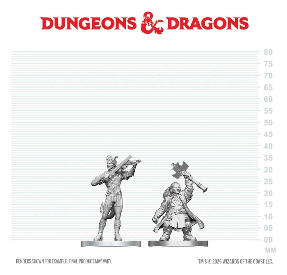 D&D Nolzur's Marvelous Miniatures figurines mini Barde Tieffelin & Clerc Nain 13 cm