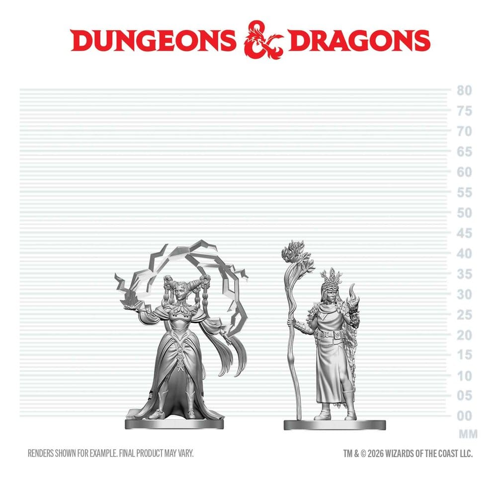 D&D Nolzur's Marvelous Miniatures figurines mini Druide Humain & Sorcier Elfe 13 cm
