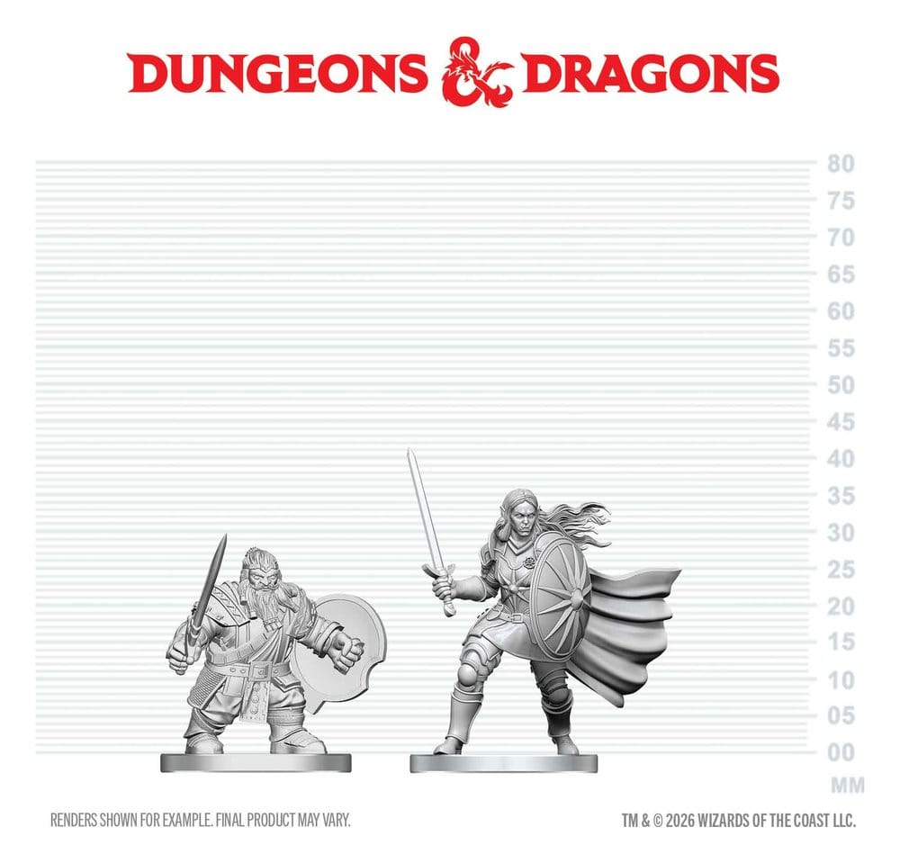 D&D Nolzur's Marvelous Miniatures figurines mini Guerrier Nain & Paladin Orque 13 cm