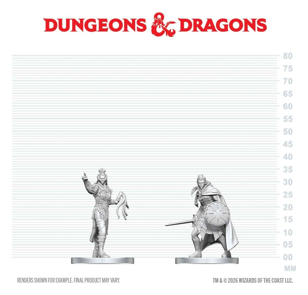 D&D Nolzur's Marvelous Miniatures figurines mini Drow Elite Warrior & Drow Priestess of Lolth 13 cm