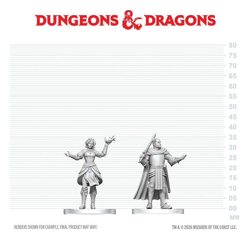 D&D Nolzur's Merveilleuses Miniatures figurines mini Chevalier & Apprenti Mage 13 cm