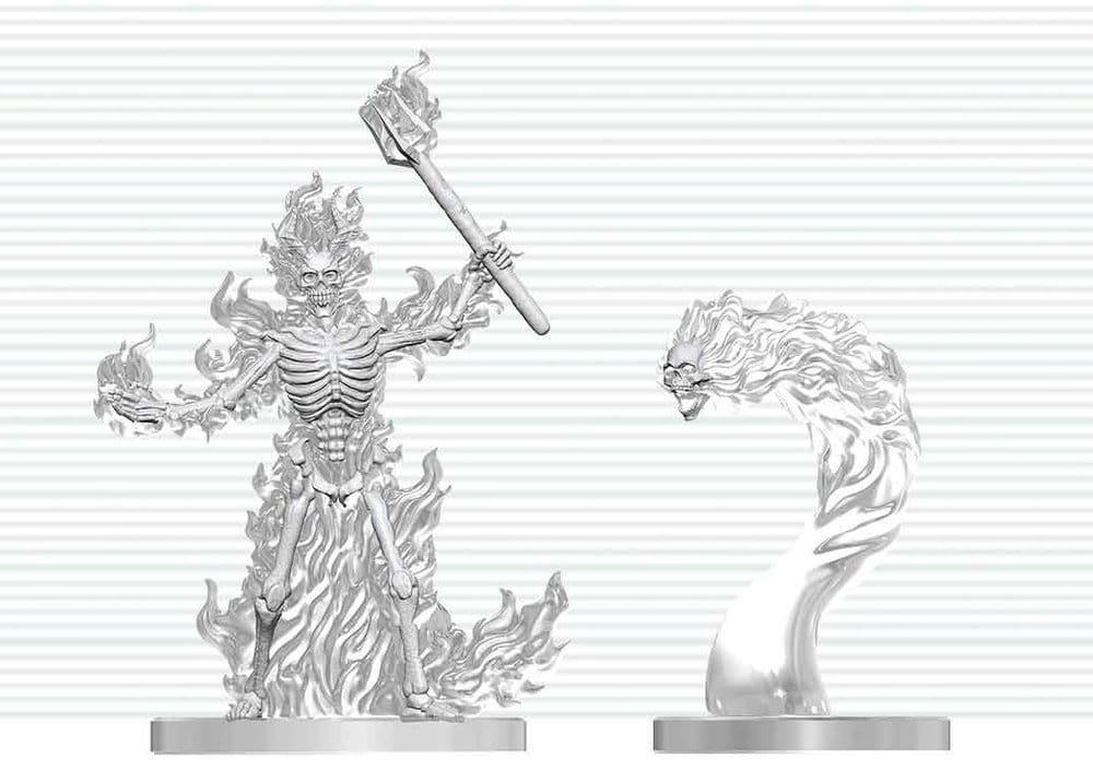 Dungeons & Dragons Nolzur's Marvelous Miniatures miniature à peindre Squelette enflammé & Crâne enflammé 14 cm