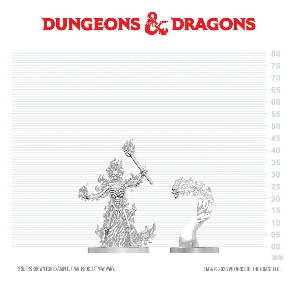 Dungeons & Dragons Nolzur's Marvelous Miniatures miniature à peindre Squelette enflammé & Crâne enflammé 14 cm