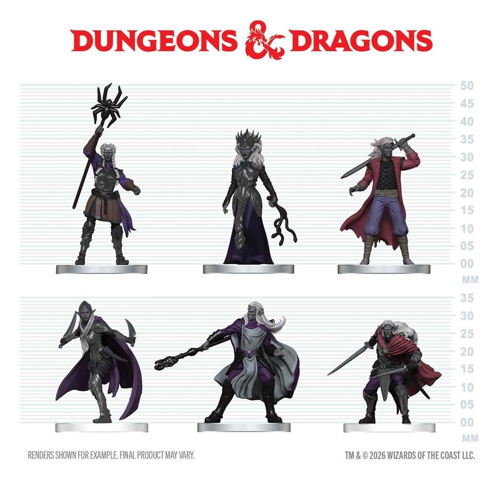 D&D Icons of the Realms figurines mini Drow Warband 20 cm