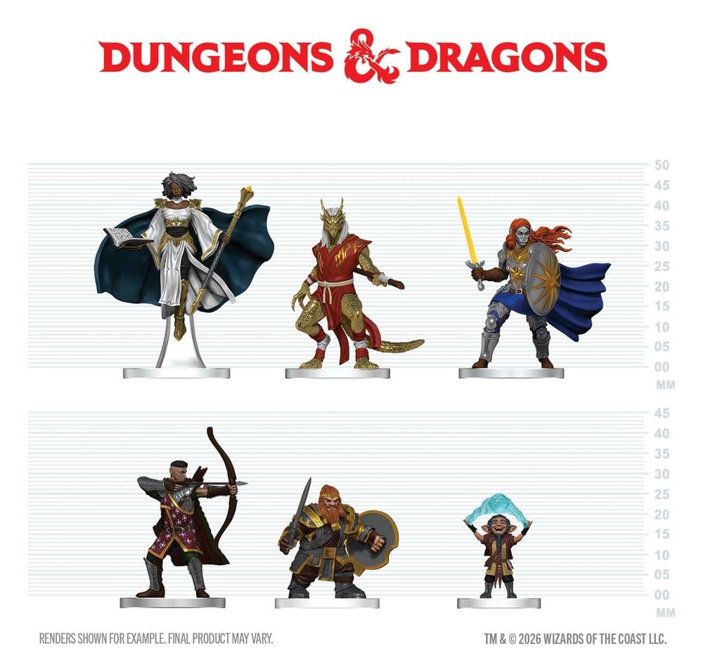 D&D Icons of the Realms figurines mini Manuel du Joueur - Kit de Démarrage Épées & Bâtons 20 cm