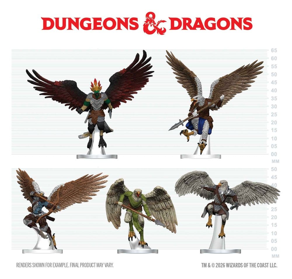 D&D Icons of the Realms figurines mini Aarakocra Flock 20 cm
