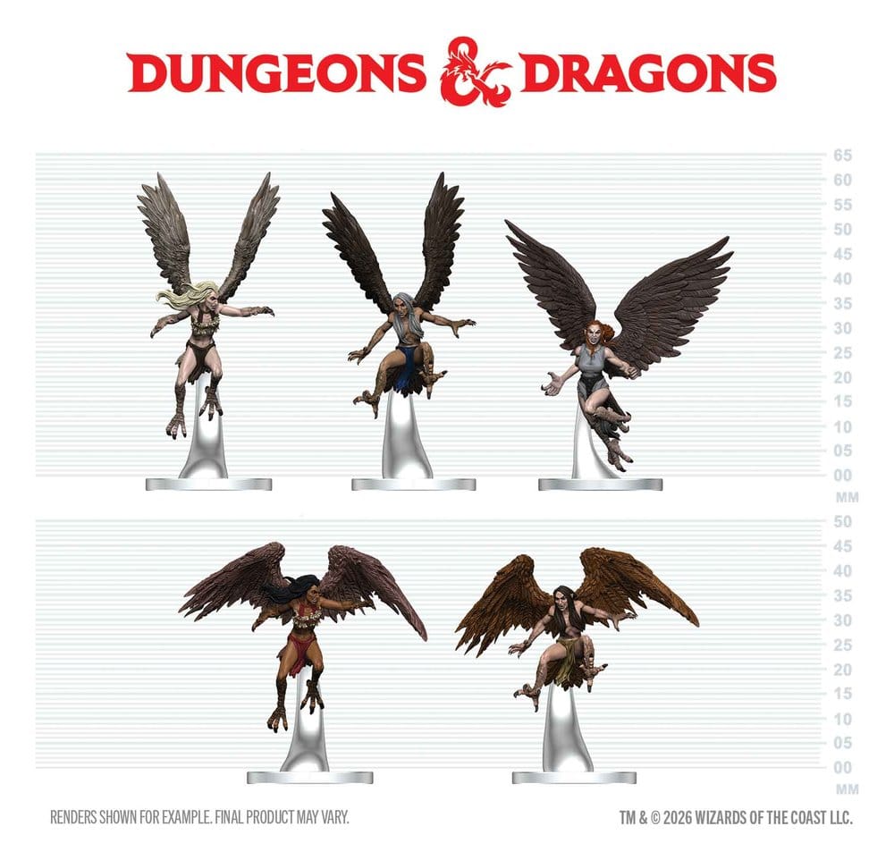 D&D Icons of the Realms figurines mini Harpy Flock 20 cm