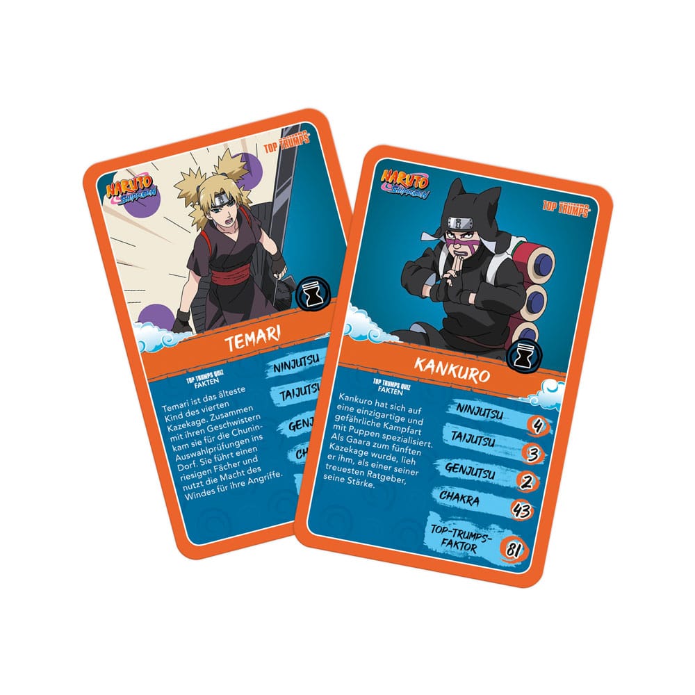 Naruto Shippuden Collectible jeu de cartes Top Trumps Quiz Anime Collectible *ALLEMAND*