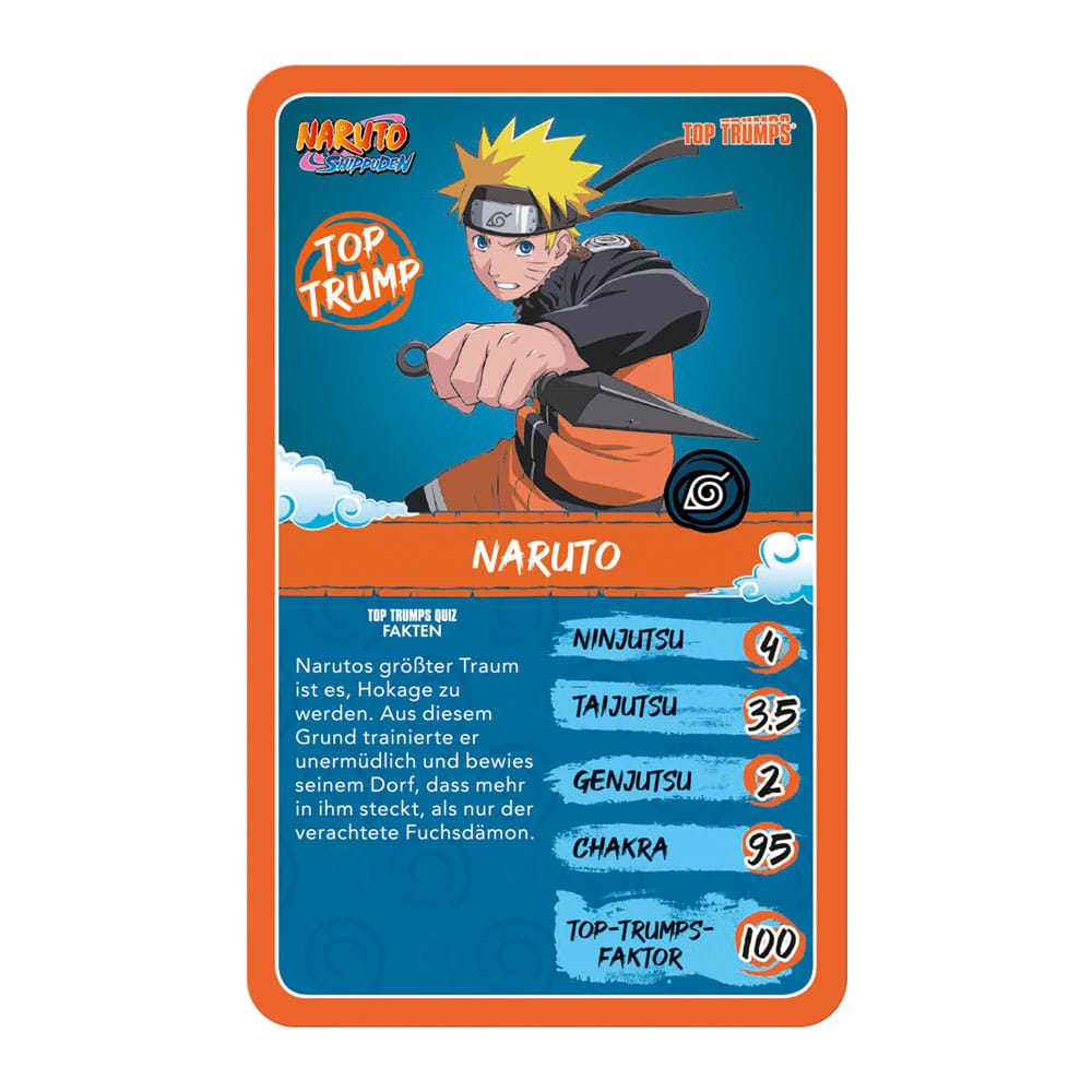 Naruto Shippuden Collectible jeu de cartes Top Trumps Quiz Anime Collectible *ALLEMAND*