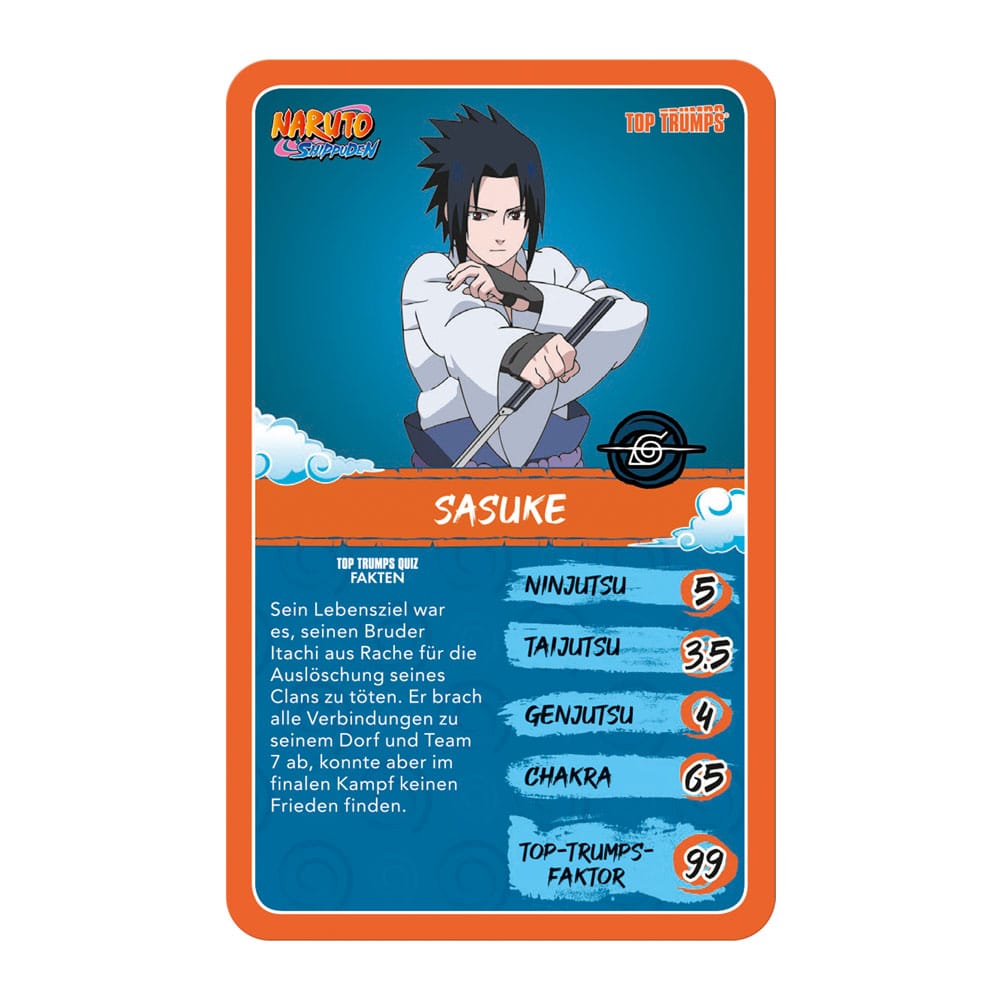 Naruto Shippuden Collectible jeu de cartes Top Trumps Quiz Anime Collectible *ALLEMAND*