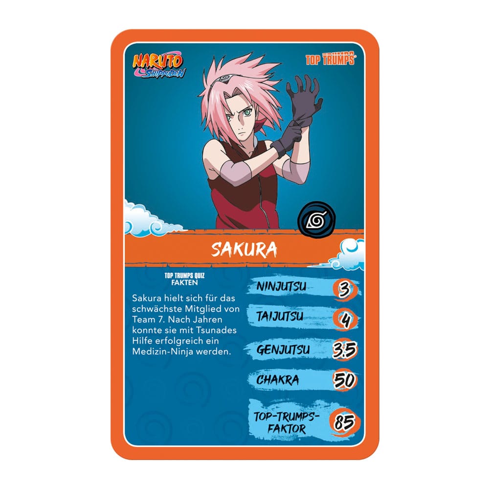 Naruto Shippuden Collectible jeu de cartes Top Trumps Quiz Anime Collectible *ALLEMAND*