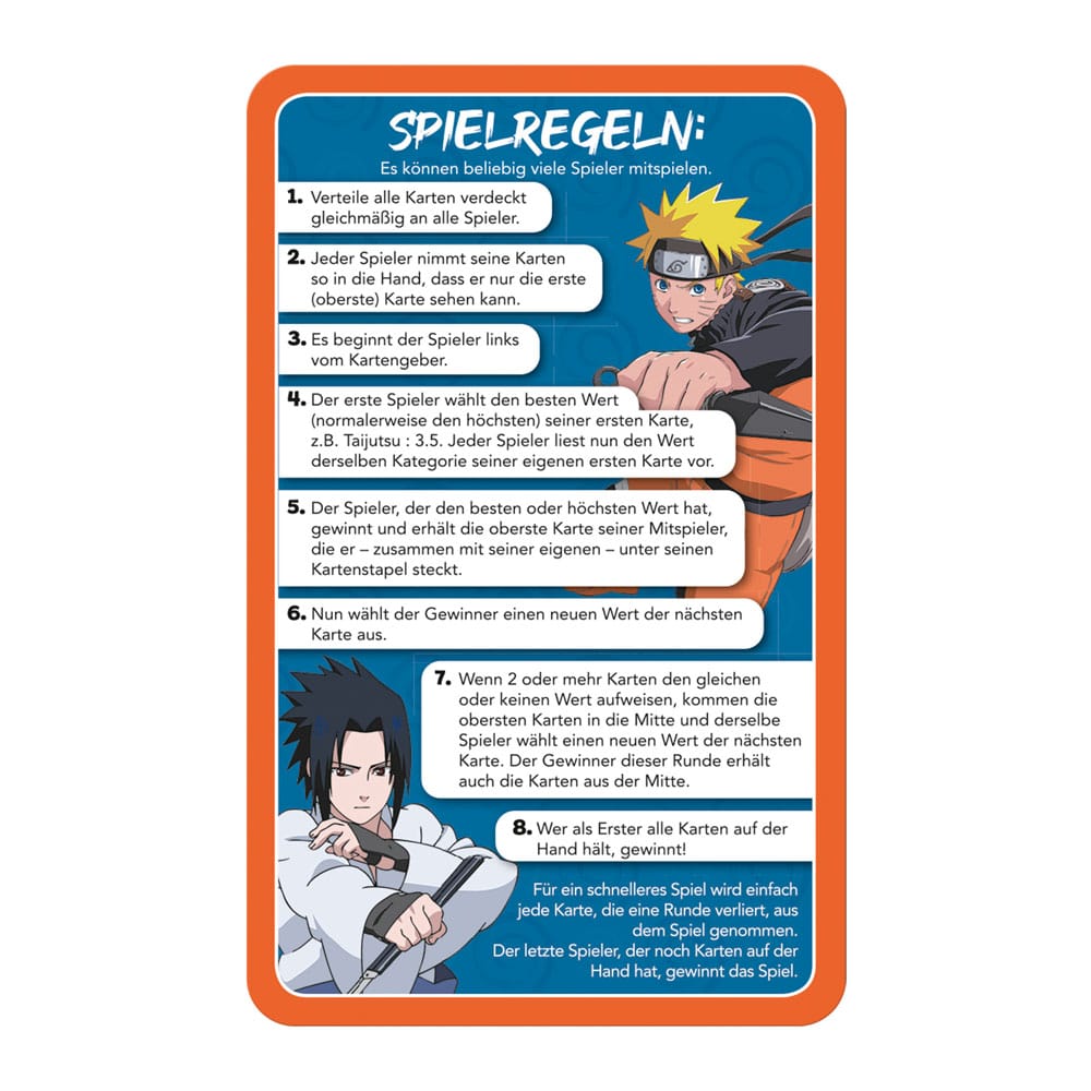Naruto Shippuden Collectible jeu de cartes Top Trumps Quiz Anime Collectible *ALLEMAND*