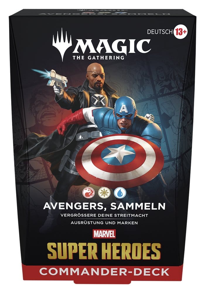 Magic the Gathering Marvel Super Heroes Commander Decks Carton (4) *ALLEMAND*