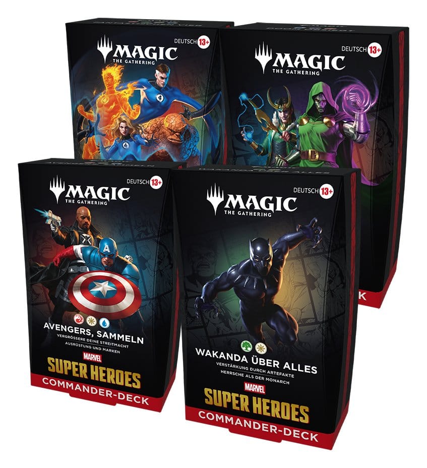 Magic the Gathering Marvel Super Heroes Commander Decks Carton (4) *ALLEMAND*