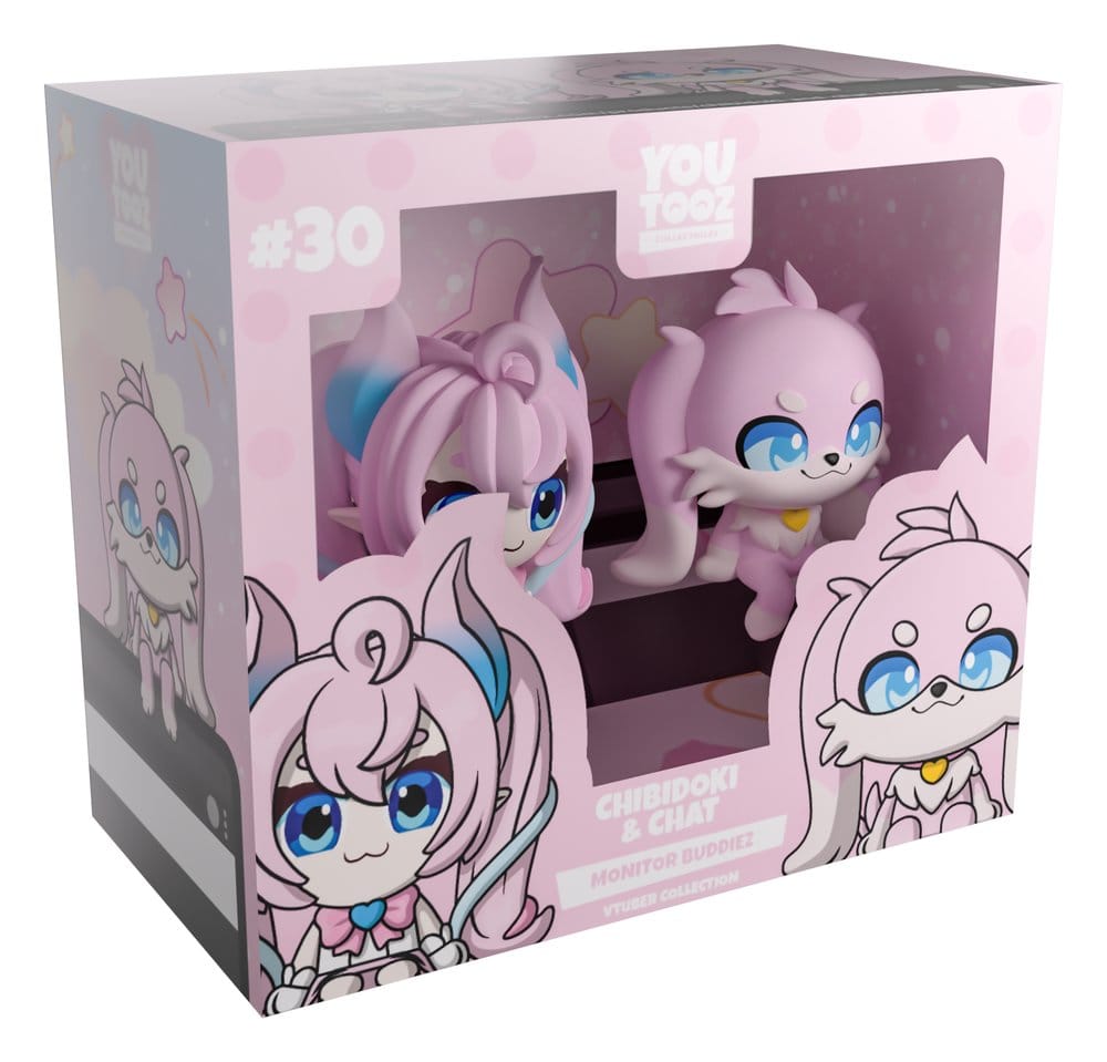 Original Vinyl figurines Chibidoki & Chat Monitor Buddiez 7 cm