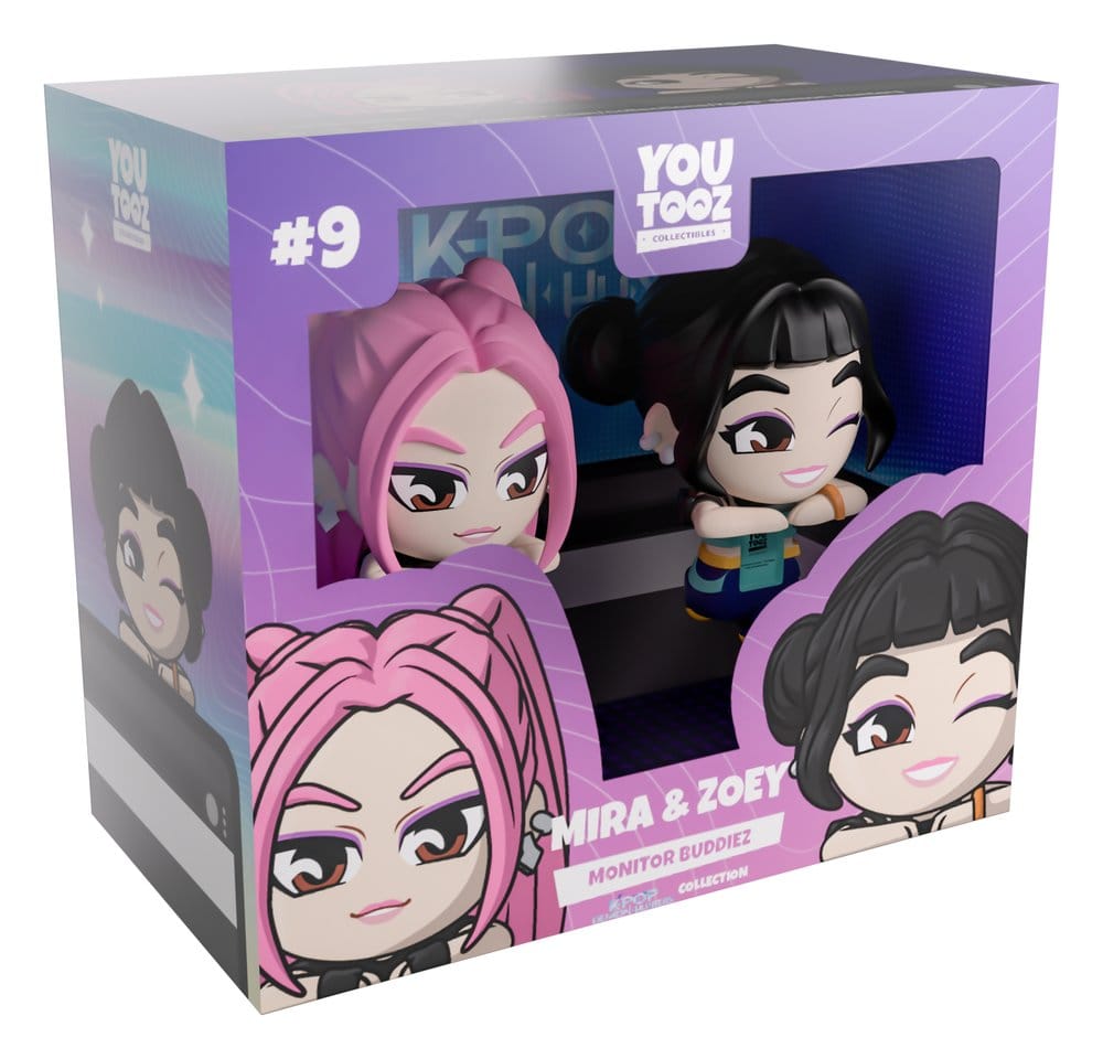 KPop Demon Hunters Vinyl figurines Mira & Zoey Monitor Buddiez 6 cm