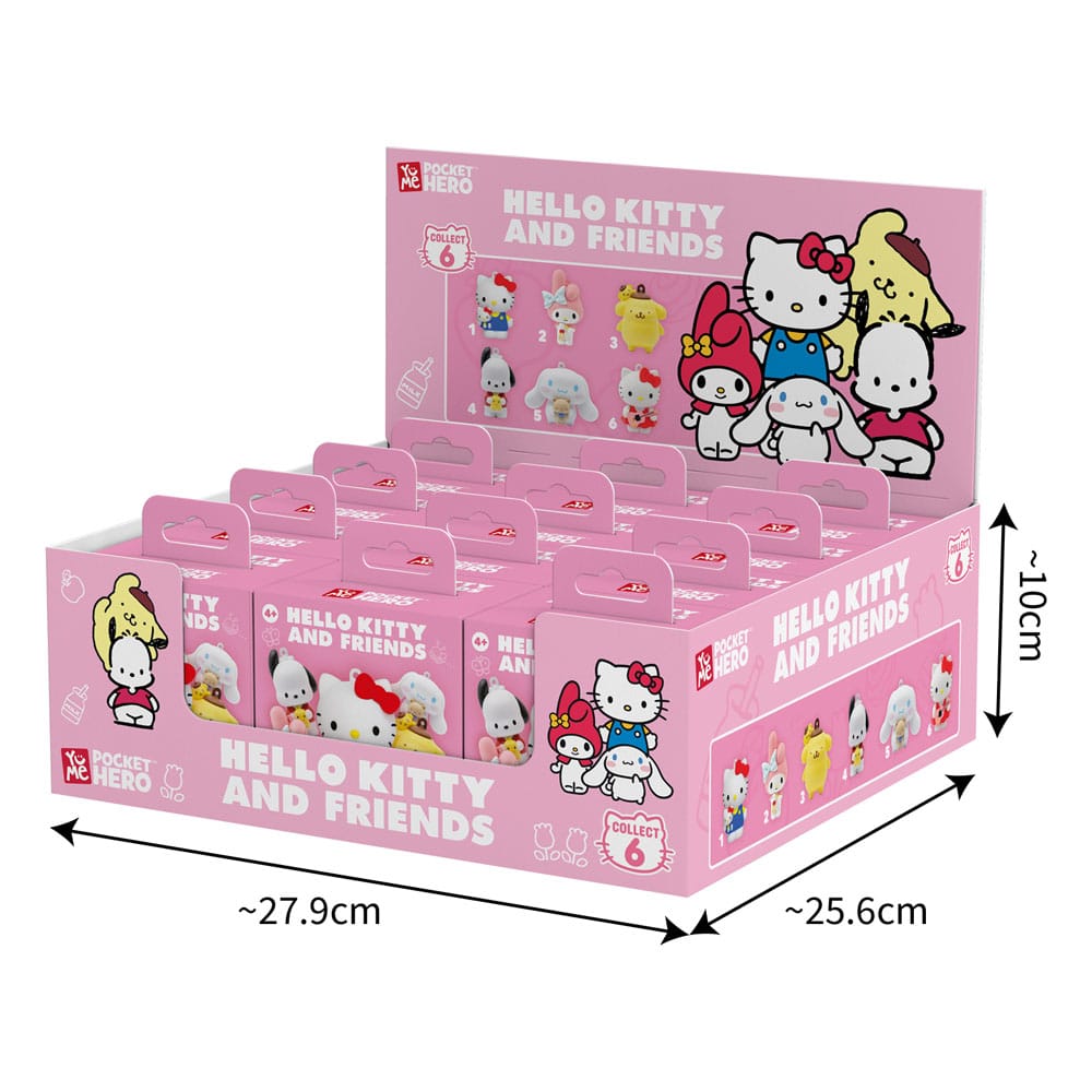 Sanrio présentoir porte-clés boîte-mystère Pocket Hero Hello Kitty and Friends Series 1 (12)