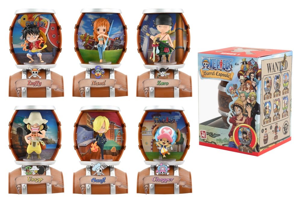 One Piece présentoir boîte-mystère figurines mini Barrel Capsule 9 cm (6)