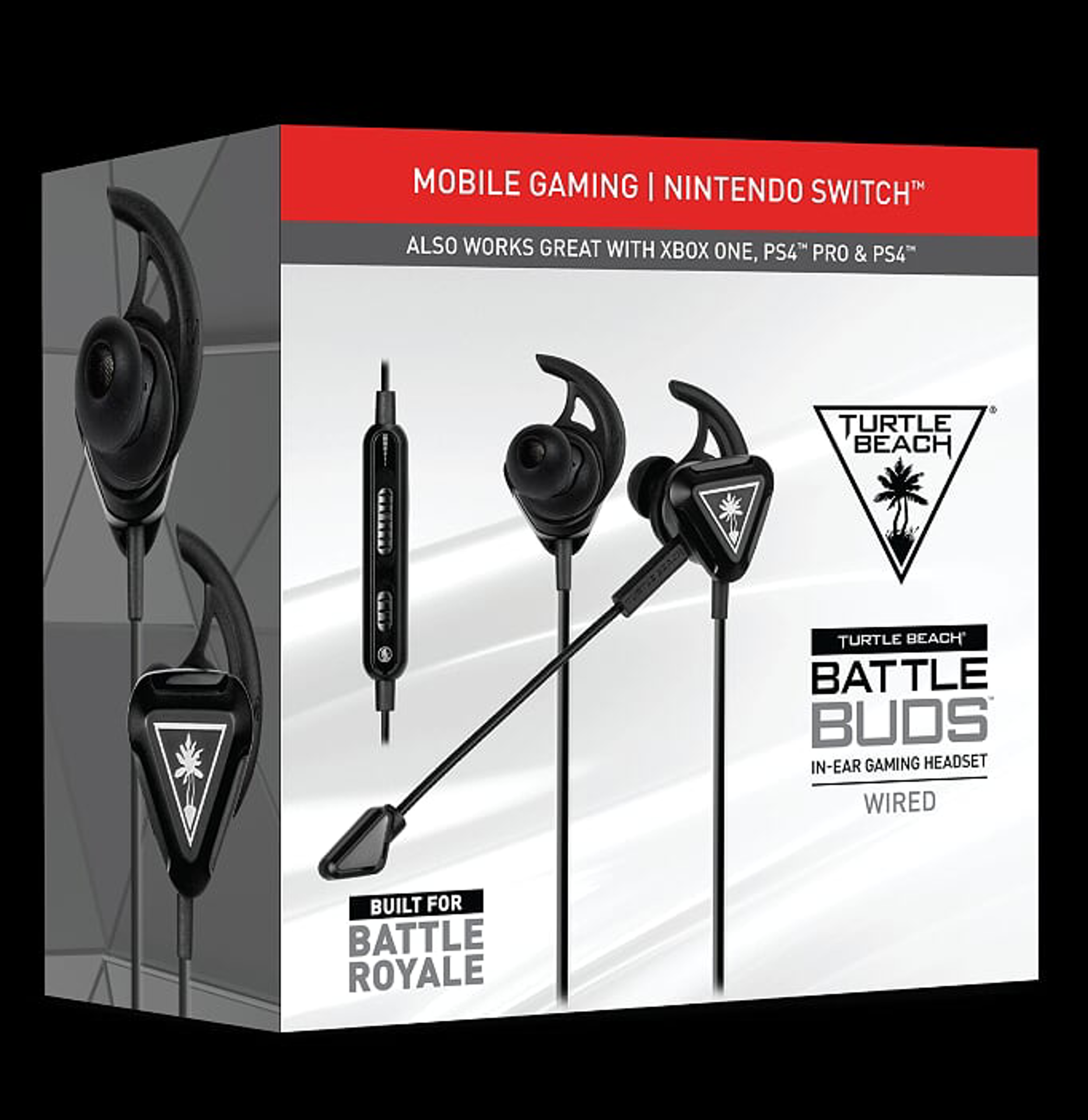 Turtle Beach Écouteurs de jeu intra-auriculaires Battle Buds Noirs et Argentés pour Nintendo Switch, Mobile, PS5, PS4, Xbox Series, Xbox One et PC - flash vidéo