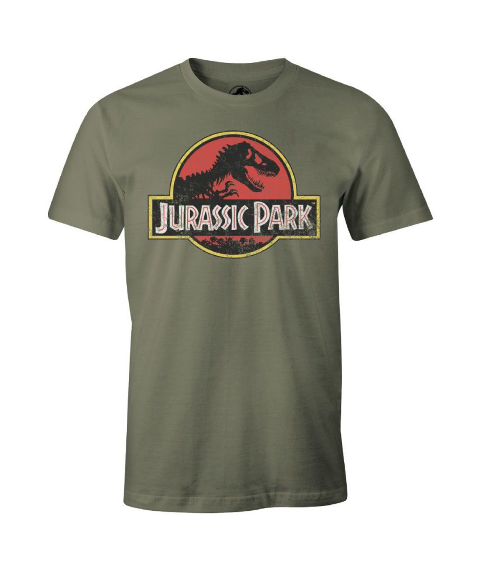 Jurassic Park - Vintage Logo Kaki T-Shirt - S - flash vidéo