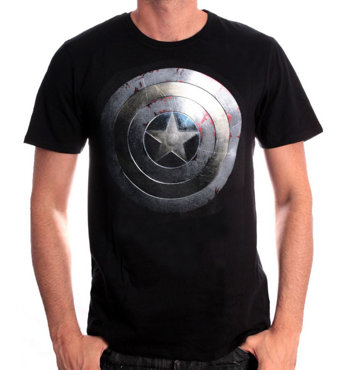 Marvel - Captain America Shield Black T-Shirt XL